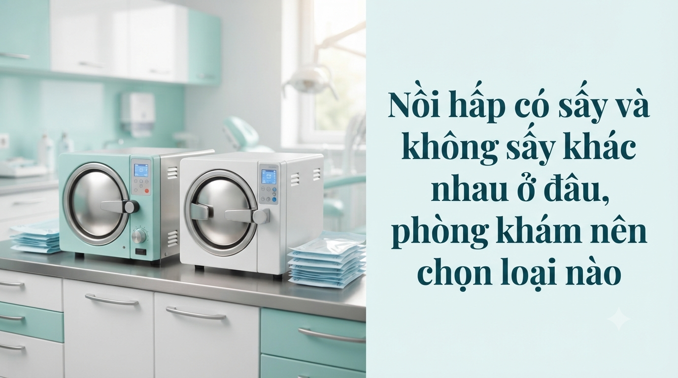 Nồi hấp có sấy và không sấy khác nhau ở đâu, phòng khám nên chọn loại nào